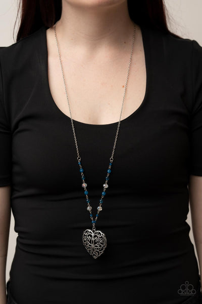 Paparazzi Doting Devotion - Blue Necklace