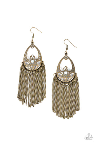 Paparazzi Castle Cottage - Brass Earrings