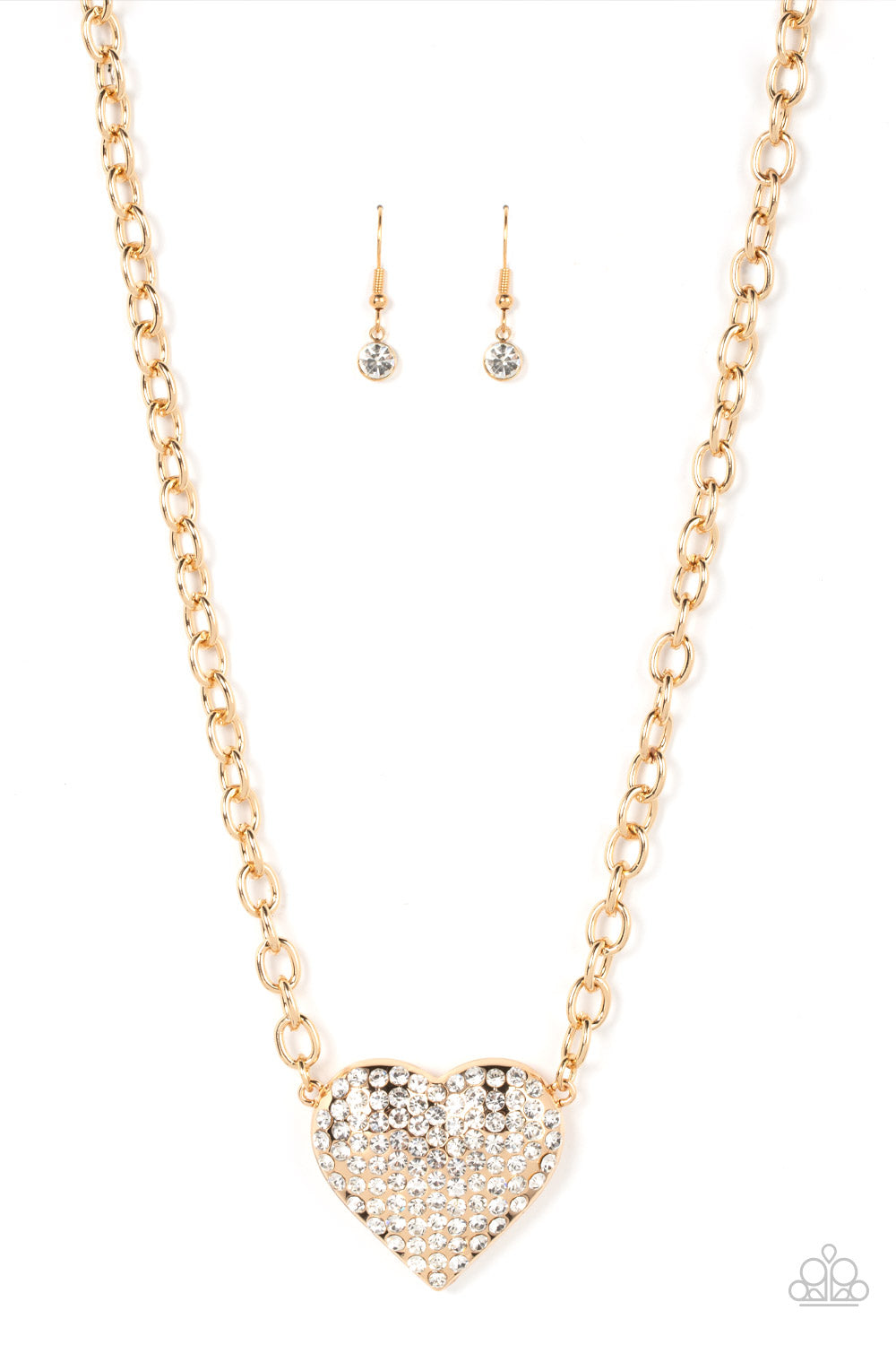 Paparazzi Heartbreakingly Blingy - Gold Necklace