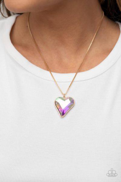 Paparazzi Lockdown My Heart - Gold Necklace