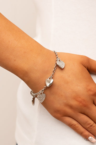 Paparazzi Lusty Lockets - White Bracelet