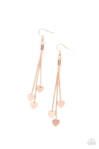 Paparazzi Higher Love - Rose Gold Earrings