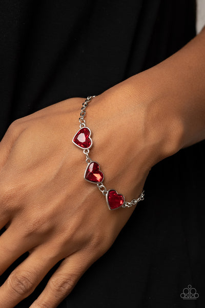 Paparazzi Little Heartbreaker - Red Bracelet
