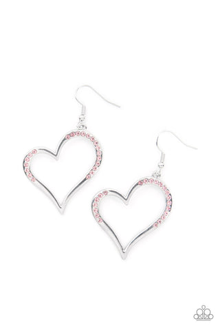 Paparazzi Tenderhearted Twinkle - Pink Earrings