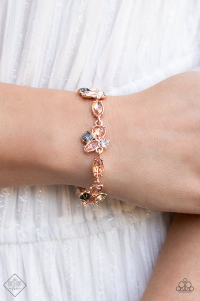 Paparazzi Colorful Captivation - Rose Gold Bracelet