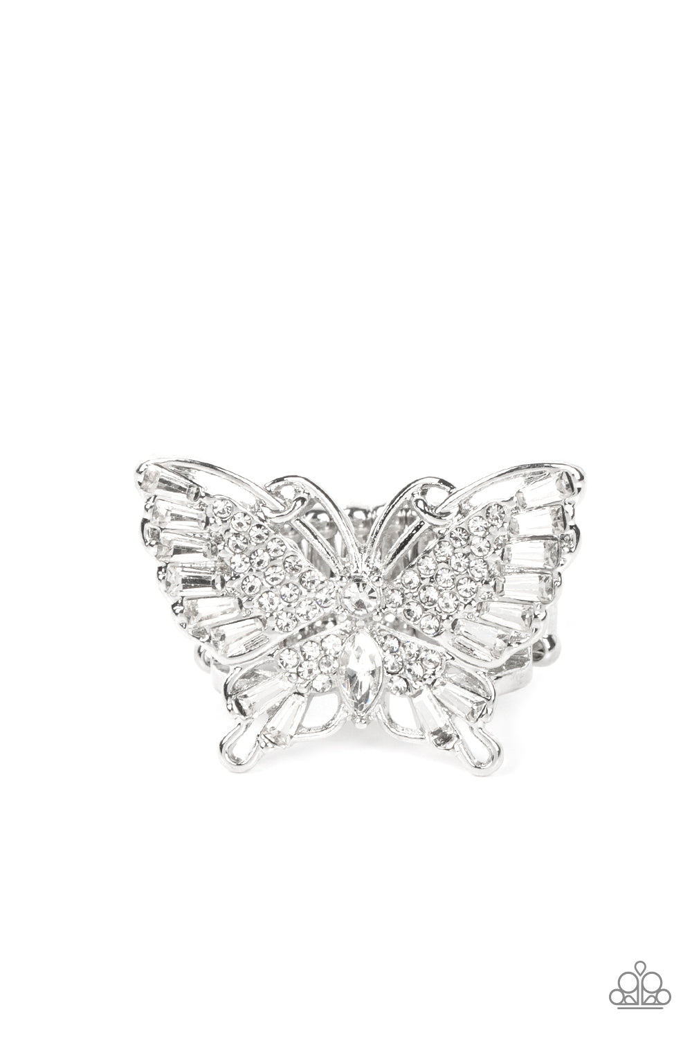 Paparazzi Fearless Flutter - White Ring