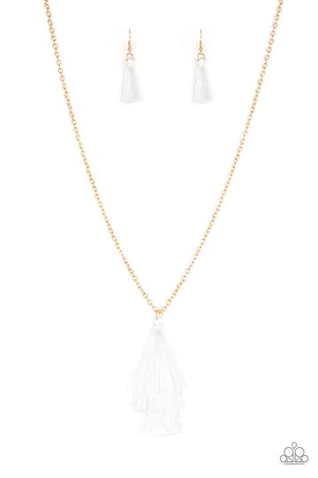 Paparazzi Triple The Tassel - White