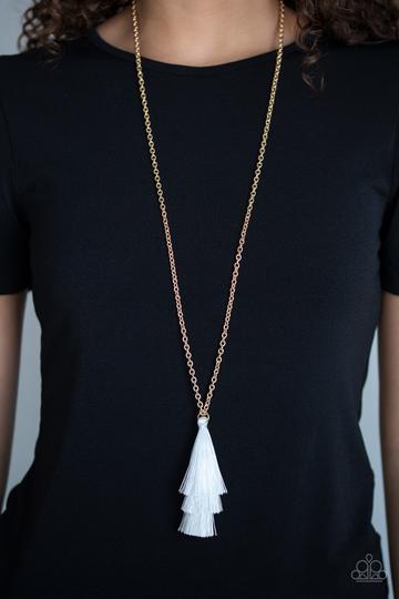 Paparazzi Triple The Tassel - White