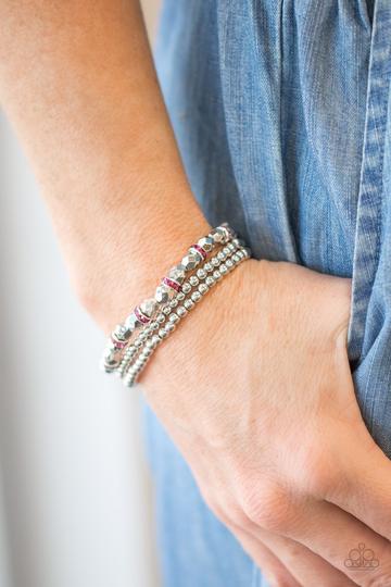Paparazzi Let There BEAM Light - Pink Bracelet