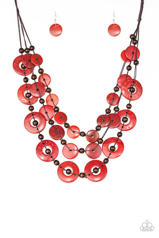 Paparazzi Catalina Coastin' - Red Necklace