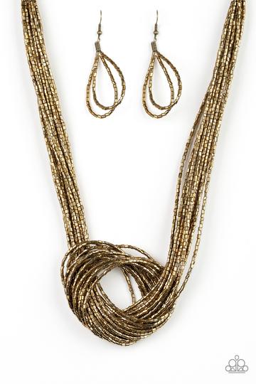 Paparazzi Knotted Knockout - Brass