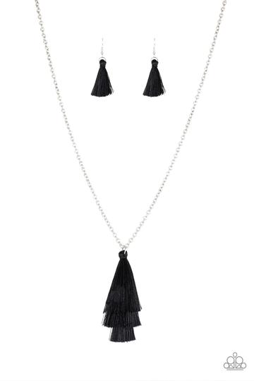 Paparazzi Triple The Tassel - Black