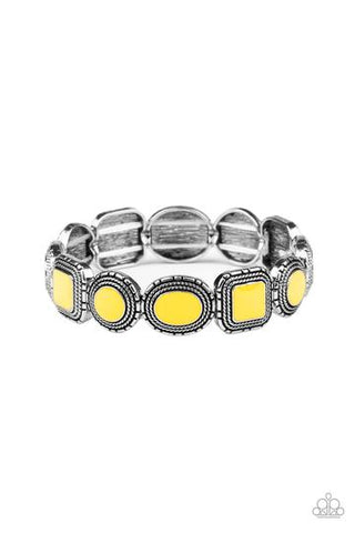 Paparazzi Vividly Vintage - Yellow Bracelet