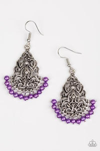 Paparazzi BAROQUE The Bank - Purple Earrings