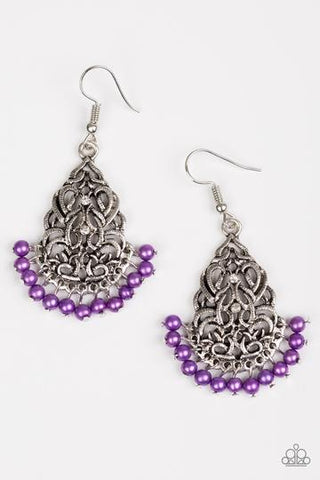 Paparazzi BAROQUE The Bank - Purple Earrings