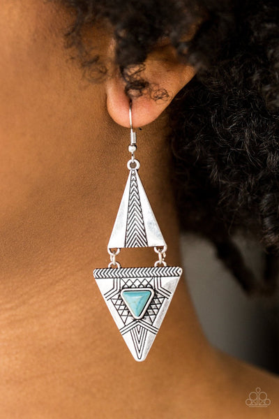 Paparazzi El Paso Edge - Blue Earrings