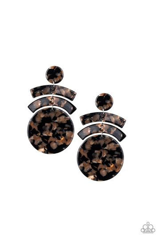 Paparazzi In The HAUTE Seat - Black Earrings