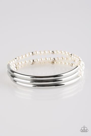 Paparazzi City Pretty - White Bracelet