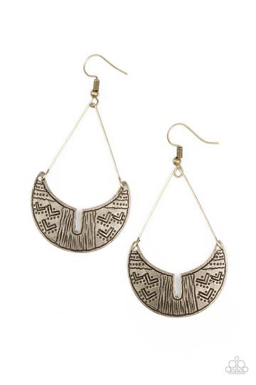 Paparazzi Trading Post Trending - Brass Earrings