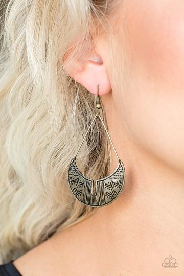 Paparazzi Trading Post Trending - Brass Earrings