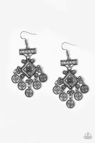 Paparazzi Unexplored Lands - Silver Earrings