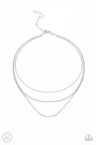 Paparazzi Battle of the Glitz - White Necklace