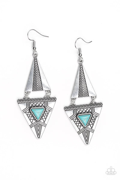 Paparazzi El Paso Edge - Blue Earrings