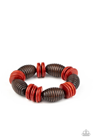 Paparazzi Caribbean Castaway - Red Bracelet