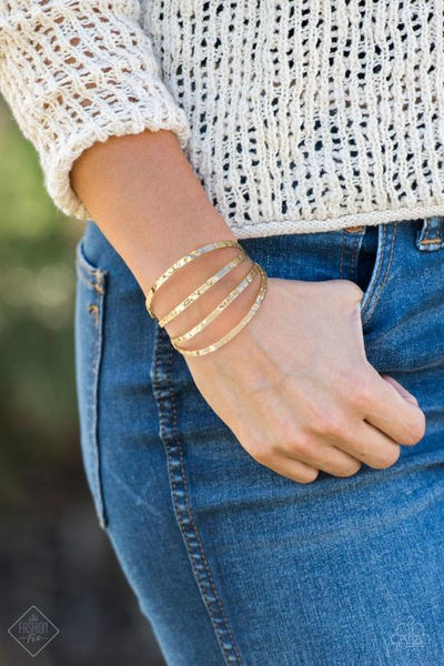 Paparazzi Get Used to Grit - Gold Bracelet