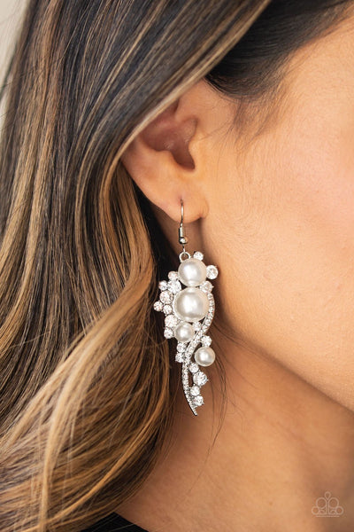 Paparazzi High-End Elegance - White Earrings