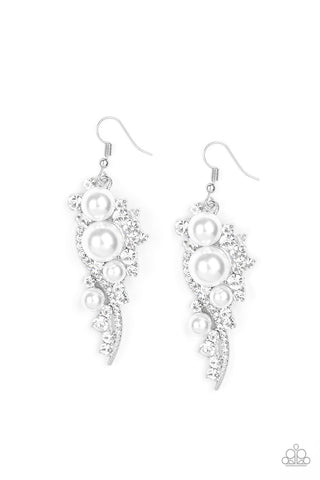 Paparazzi High-End Elegance - White Earrings