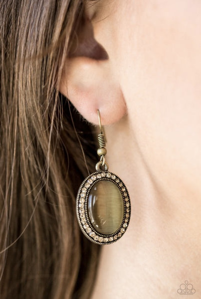 Paparazzi Just GLOWS to Show - Brass Earrings