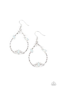Paparazzi Lotus Ice -  White Earrings
