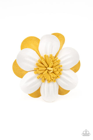 Paparazzi Merry Magnolia - Yellow Hair Clip