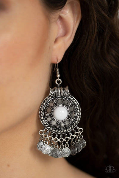 Paparazzi Rural Rhythm - White Earrings