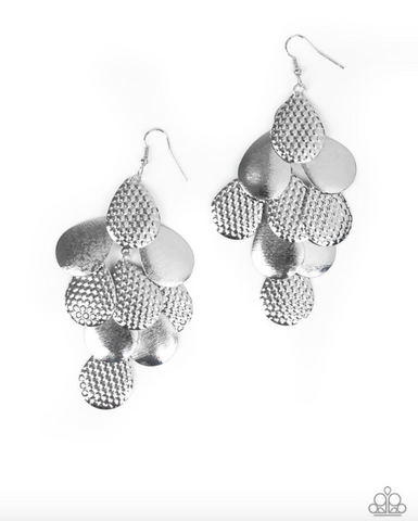 Paparazzi Chime Time - Silver Earrings