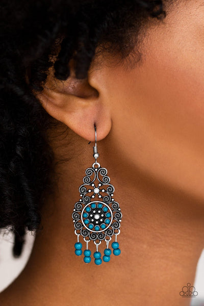 Paparazzi Courageously Congo - Blue Earrings