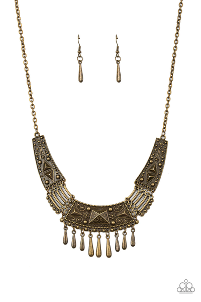 Paparazzi STEER It Up - Brass Necklace