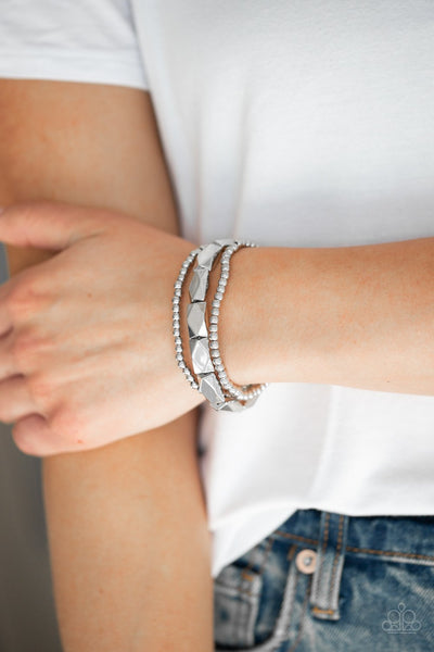 Paparazzi Metal Movement - Silver Bracelet