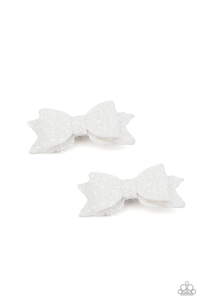 Paparazzi Sprinkle On The Sequins - White Hair Clips