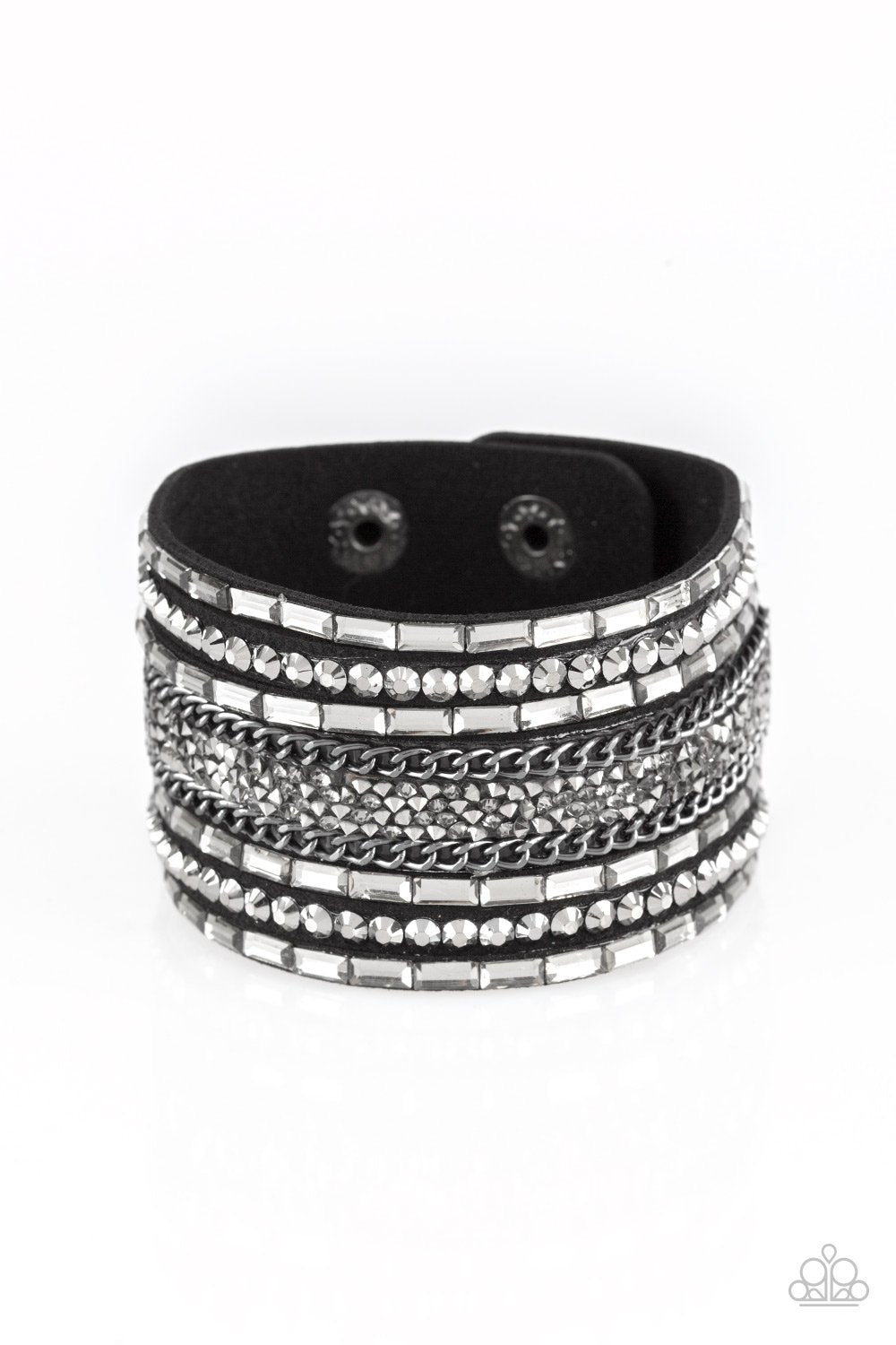 Paparazzi Rhinestone Rumble - Black Bracelet