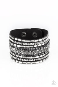 Paparazzi Rhinestone Rumble - Black Bracelet