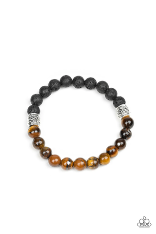 Paparazzi Take It Easy - Brown Bracelet