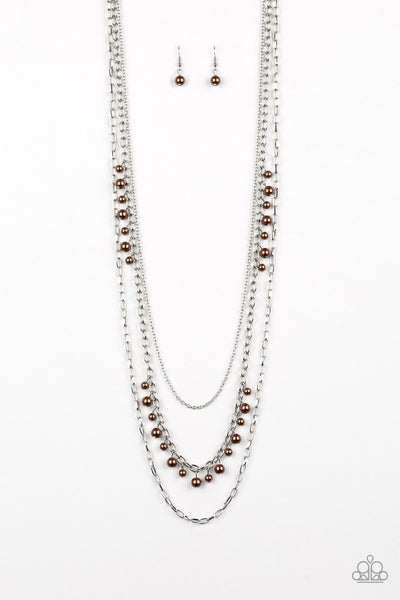Paparazzi Pearl Pageant None - Brown Necklace