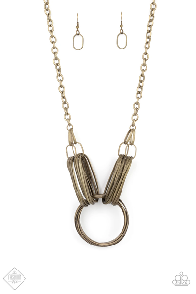 Paparazzi Lip Sync Links - Brass Necklace