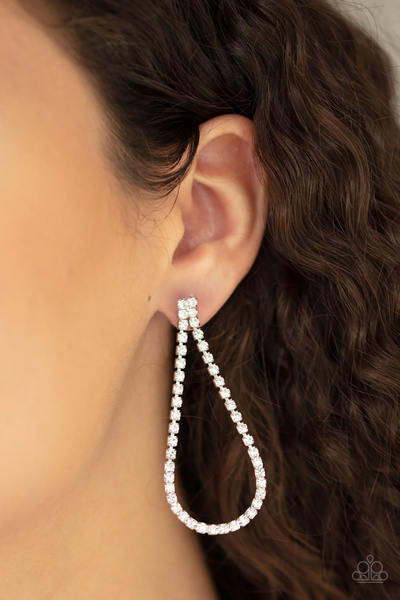 Paparazzi Diamond Drops - White Earrings