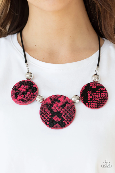 Paparazzi Viper Pit - Pink Necklace