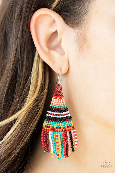 Paparazzi Beaded Bohemian- Red