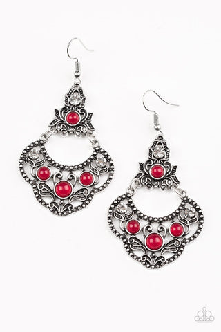 Paparazzi Garden State Glow - Red Earrings