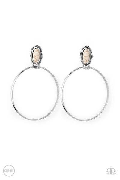 Paparazzi At Long LASSO - White Earrings